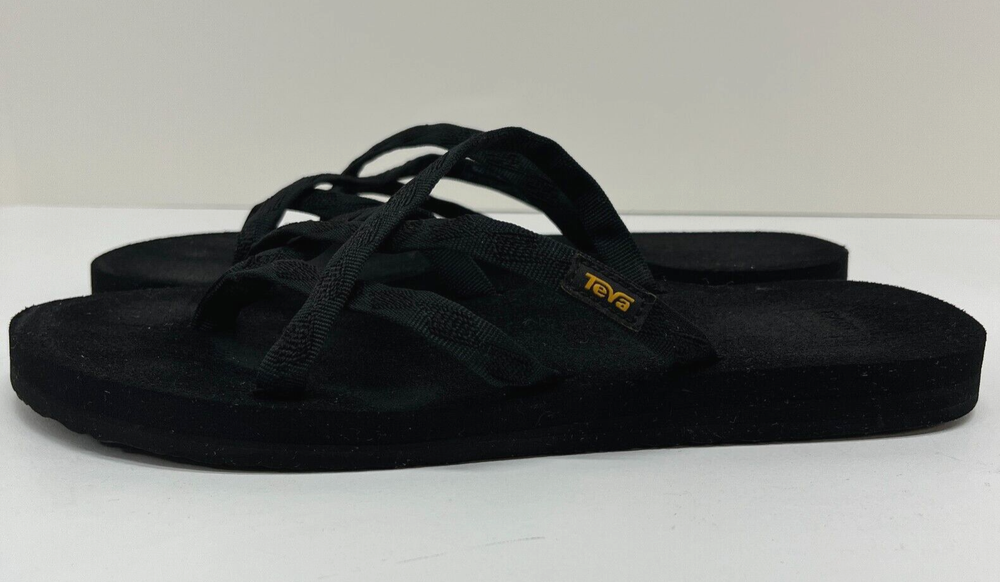 Teva Olowahu Mush Sandals 6840B Strappy Black Slides Shoes Women's 11