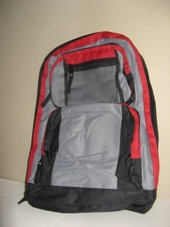 Back to School Backpack in Grey Black and Red - Brand New-image