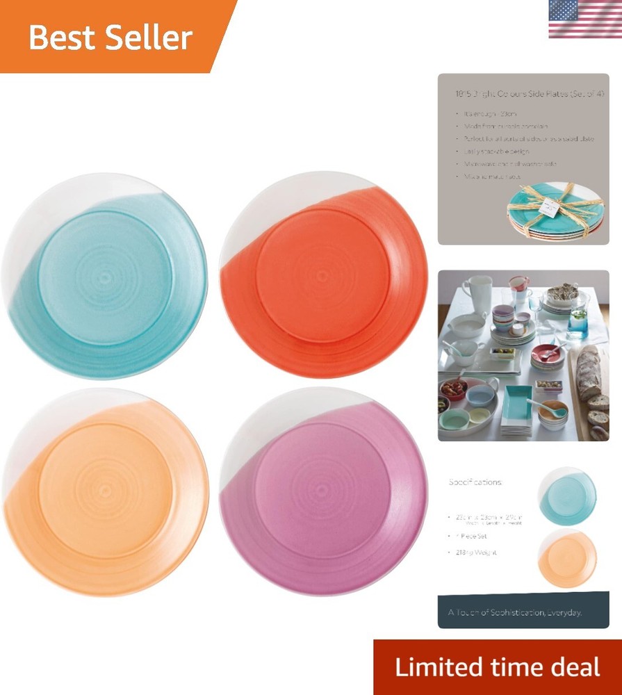 1815 Mixed Patterns Salad Plate Set of 4, 9.4 Inch, Vibrant Colors