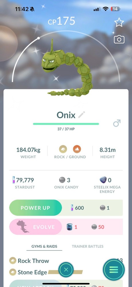 Pokemon GO - Shiny Onix | Registered or 30 Days Friendship Bonus !!