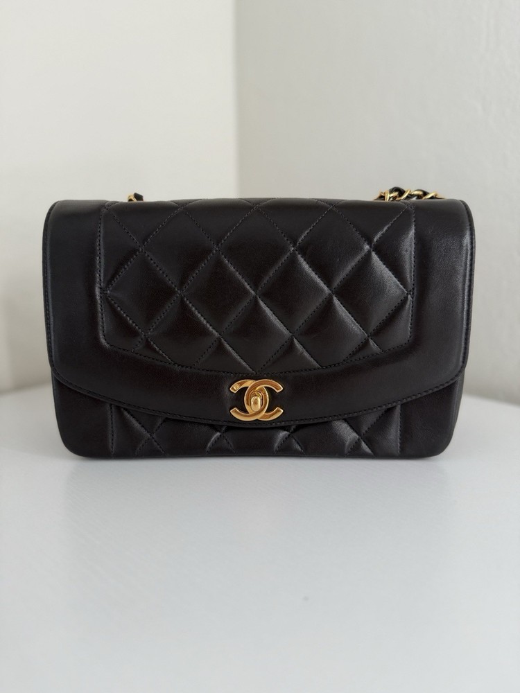 Chanel Vintage Diana Flap Bag Quilted Lambskin Small