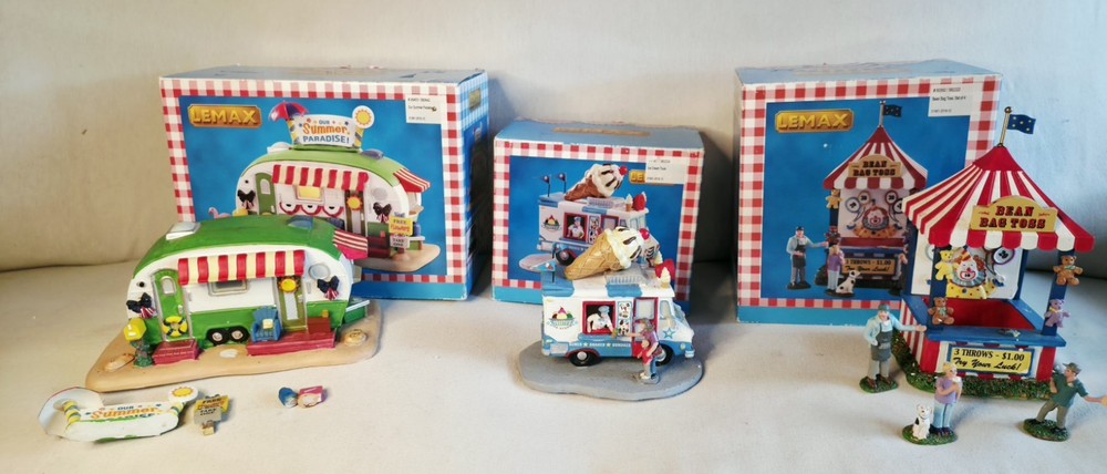 Lot Of 3 Lemax - Bean Bag Toss #93392 - Frostys #93403 - Summer Americana #95453