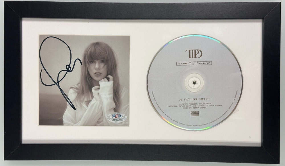 Taylor Swift Signed The Manuscript CD Cover w/ Disc 8x13 Framed AUTO PSA Sticker