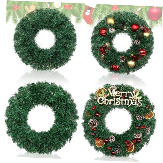Pcs Artificial Christmas Wreath for Front Door 12 Inches, 14 Inches 4