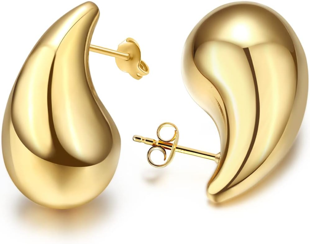 Trendy Teardrop Chunky Hoop Earrings for Women – Fashionable Dupes Set