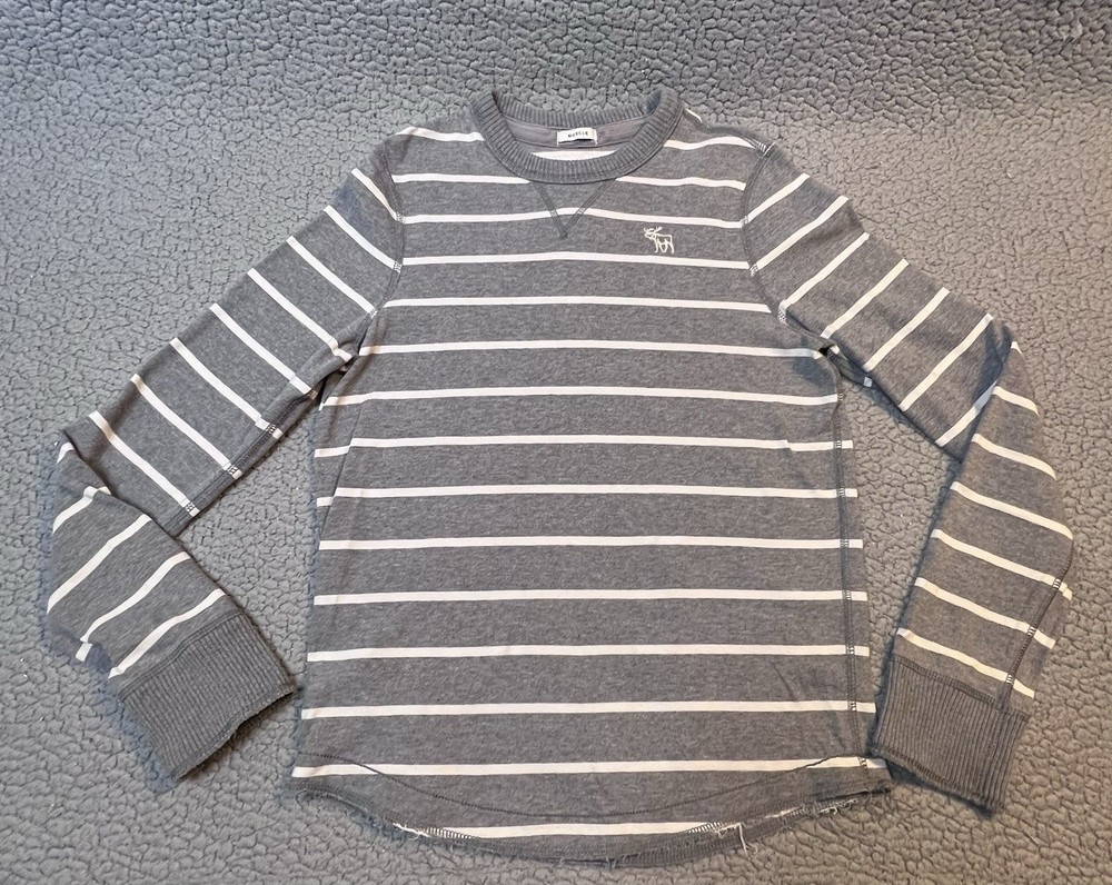 Abercrombie & Fitch Muscle Moose Long Sleeve Crew Neck Rugby Shirt Boys Size XL