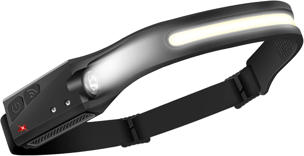 LED Headlamp, Rechargeable Headlamp Flashlight COB 230°Wide Beam Headlight with