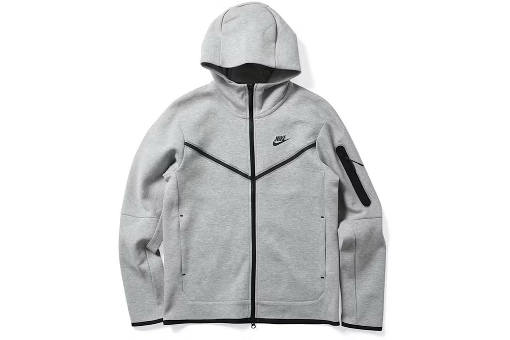 Nike Tech Fleece Youth Full-Zip Hoodie - Dark Gray Heather/Black, XL