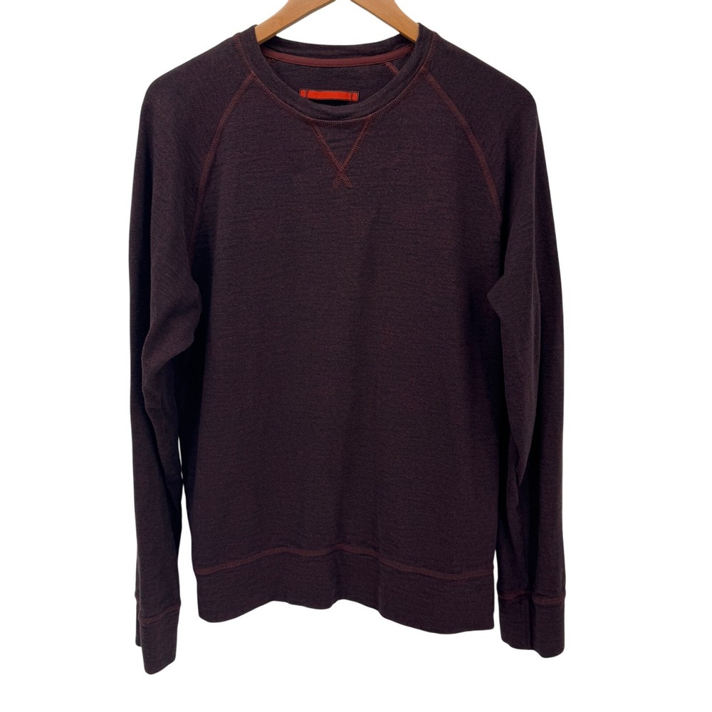 The North Face Mens Large L Burgundy Marled Long Sleeve Copperwood Crew Shirt