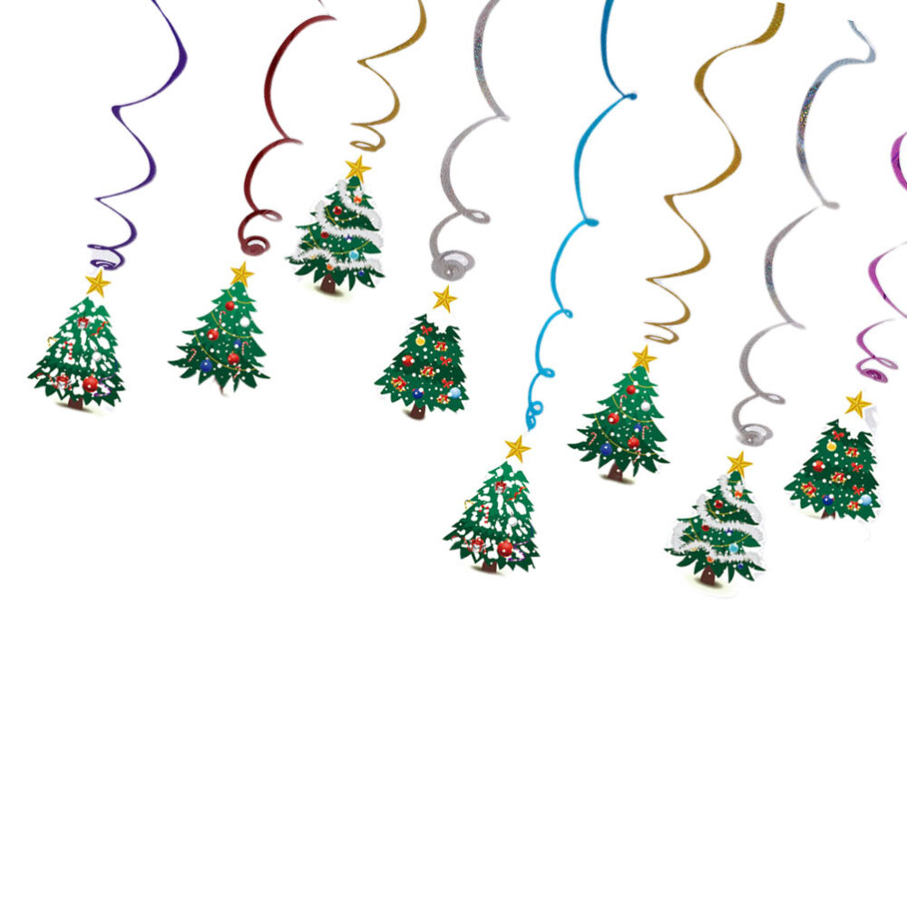 Glitter Ceiling Swirl Christmas Tree Swirls Hanging Christmas Decorations