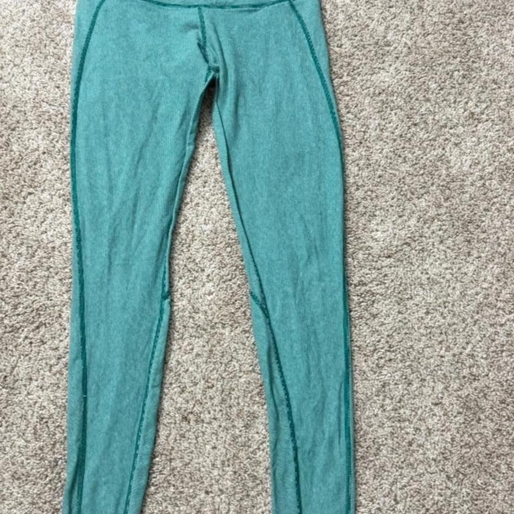 Lululemon Teal Green Leggings Size 8 Athletic Yoga Pants