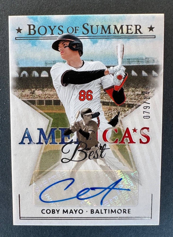 2024 Panini Boys of Summer Coby Mayo Auto /149 Baltimore Rookie Card  
