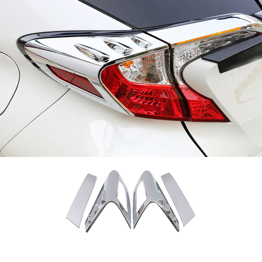 Exterior Tail Light Lamp Cover Trim For Toyota CHR C-HR 2016-2020 Chrome Silver