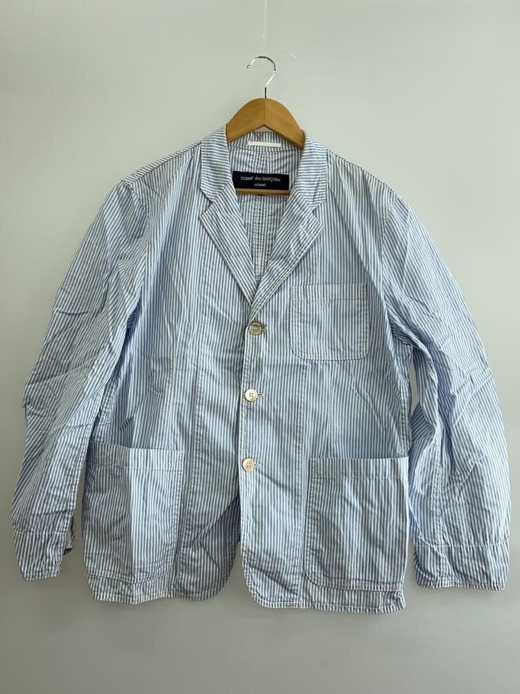 Comme des Garçons Homme Cotton Tailored Jacket Men Size L Blue Auth FromJapan RA