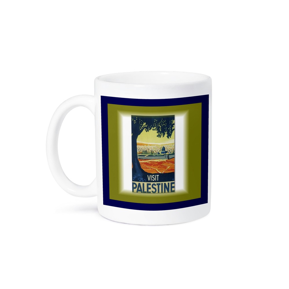 Vintage Old Palestine Travel Poster Design Mug by 3dRose  