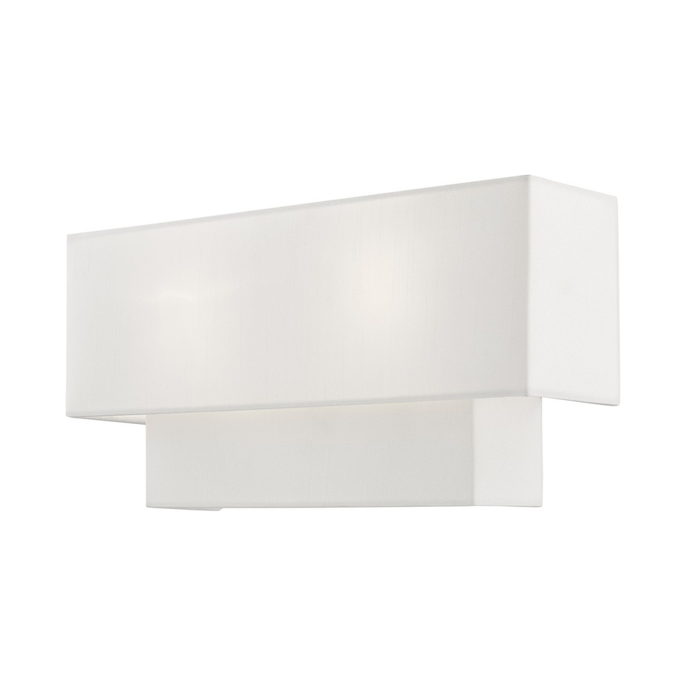 Nickel Claremont 8-Inch Tall 2-Light Wall Sconce by Livex Lighting
