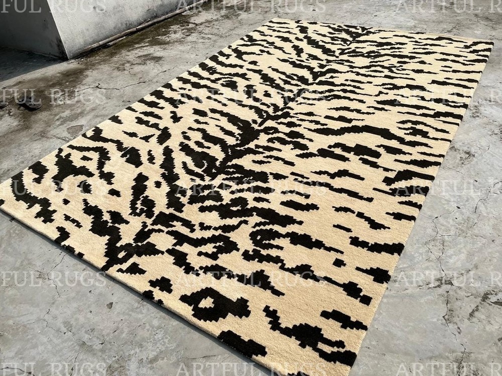 Hand-Tufted Wool Rug 7x10 ft - Nordic Knots Being/Brown Rug, Handmade Area Rug