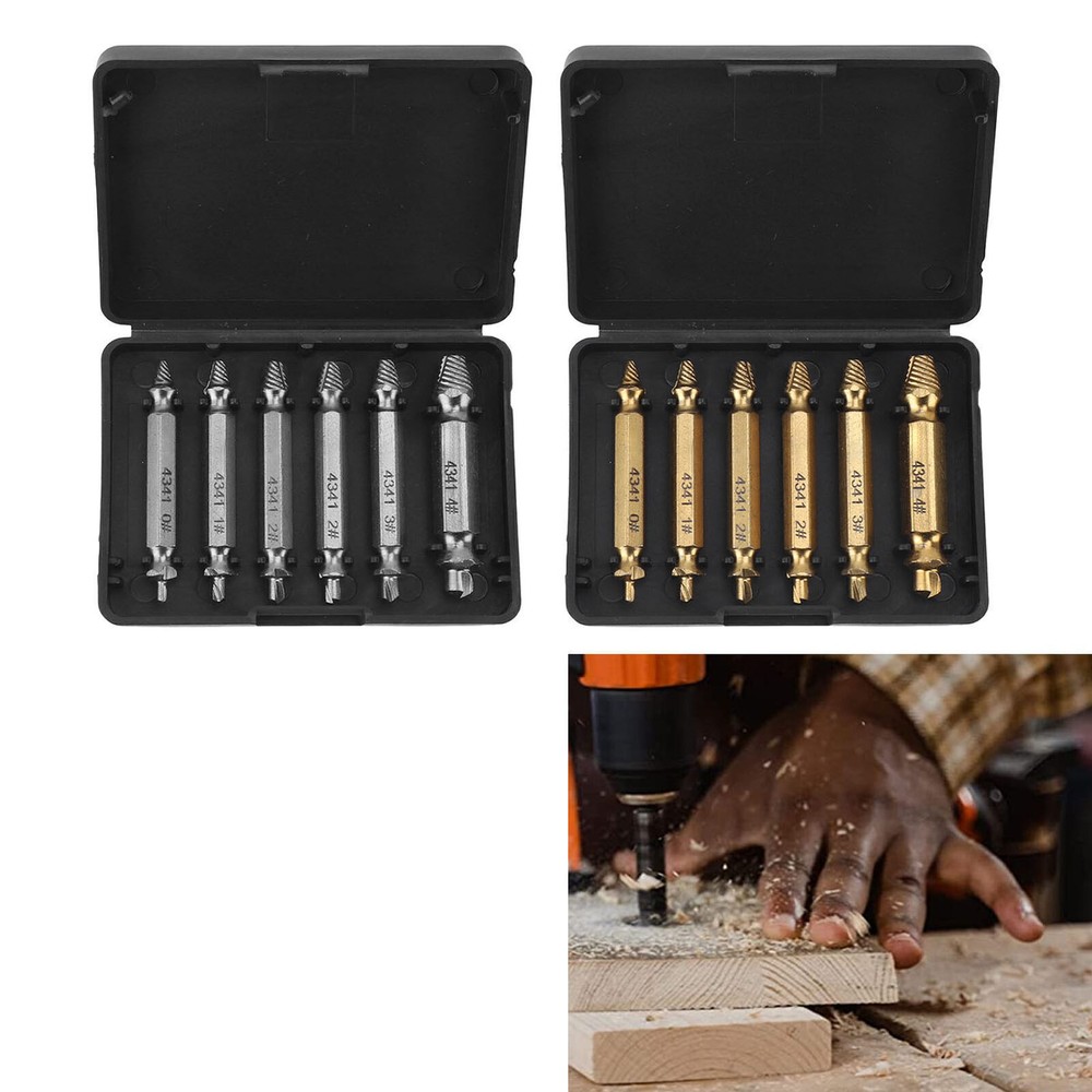 Damaged Screw Extractor Set Broken Stripped Remover Screws Removal Tool