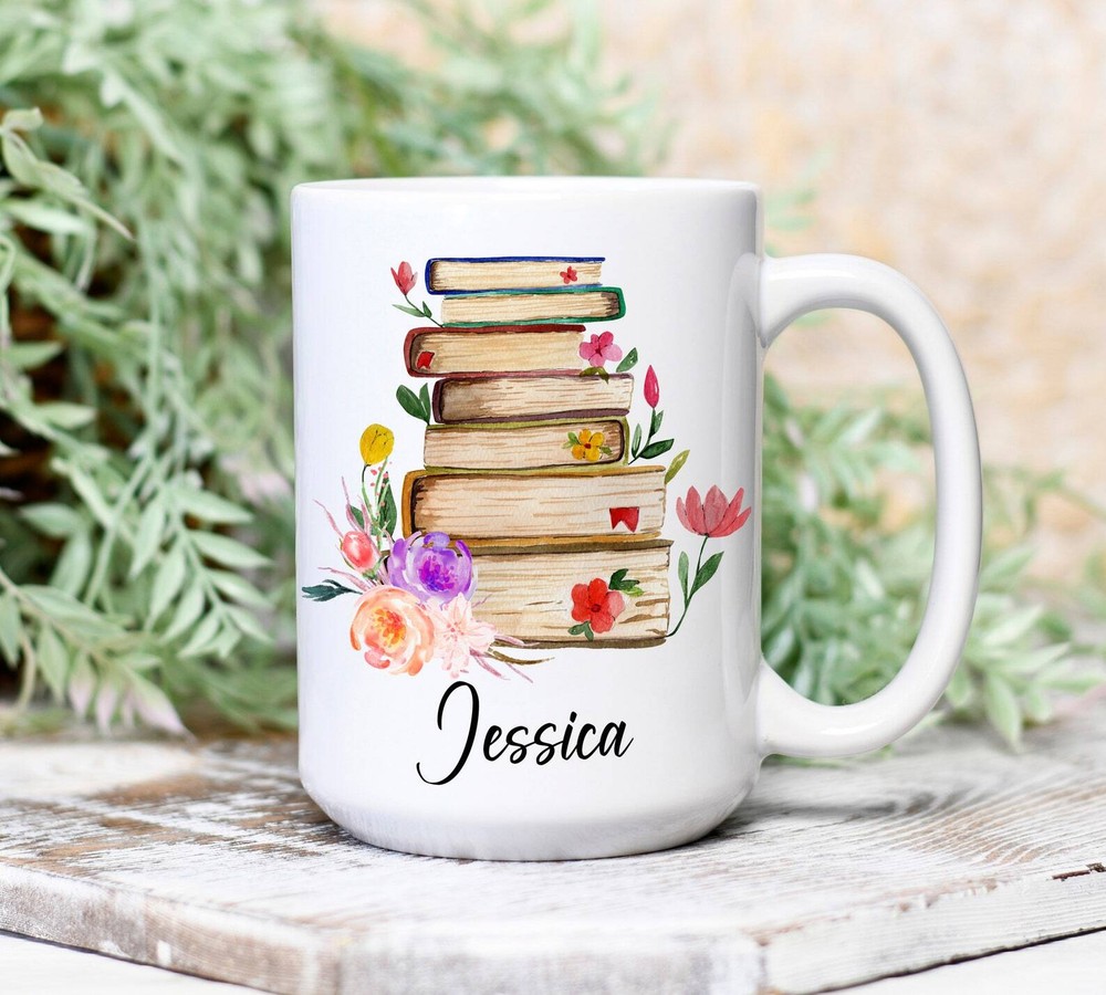 Books Lover Christmas Personalized Mug Reading Mug Present Bibliophile Fun Gift