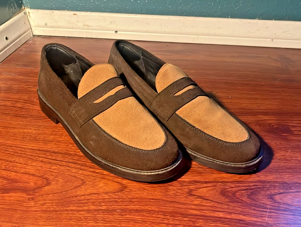 Urban Outfitters UO Brown Honey Suede Penny Loafers Size 11 Unisex
