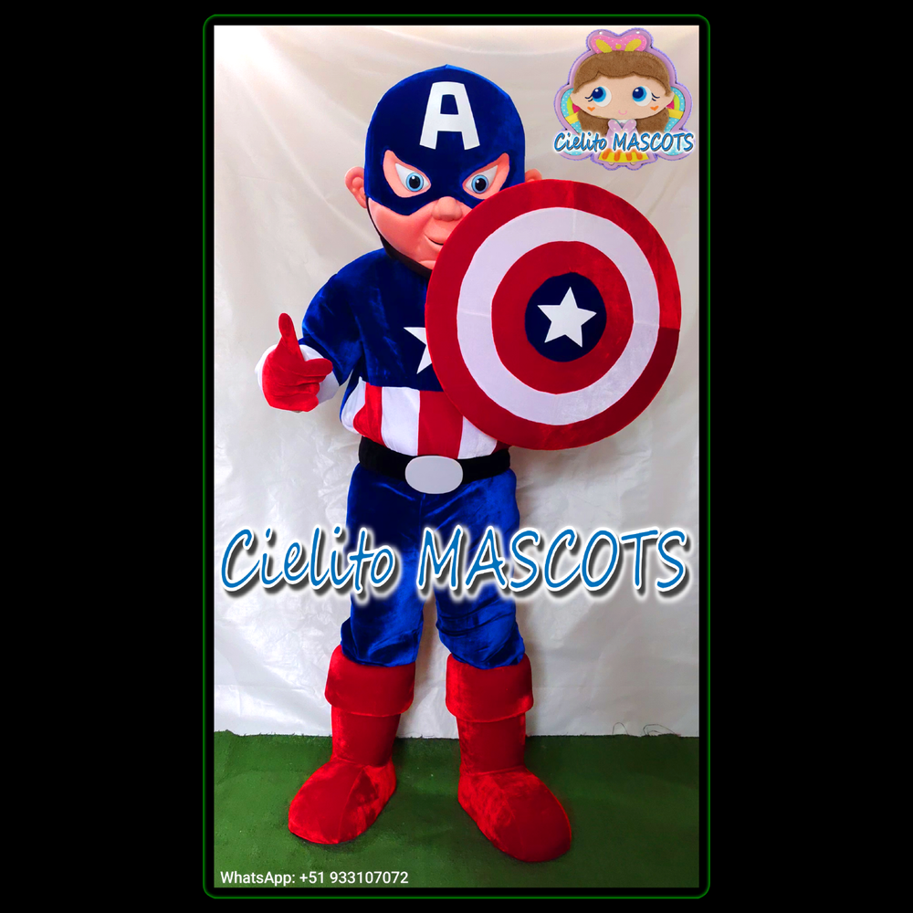 Captain America Mascot Costume cosplay botarga halloween cartoon Cielito MASCOTS