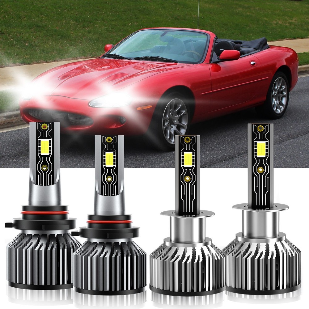 For Jaguar XKR 2000-2006 9005 H1 LED Headlight Super Bright Bulbs Kit 6500K