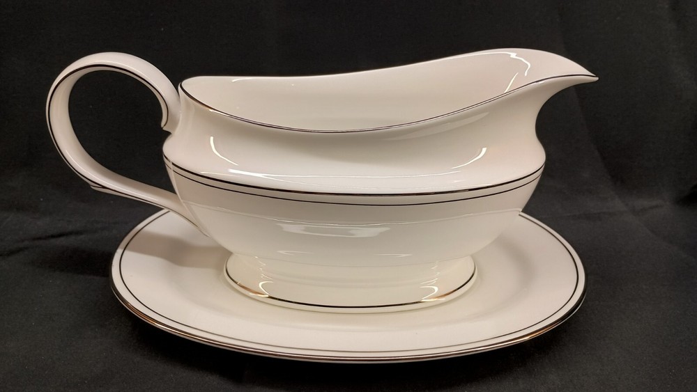 Lenox Federal Platinum Gravy Sauce Boat & Underplate NEW