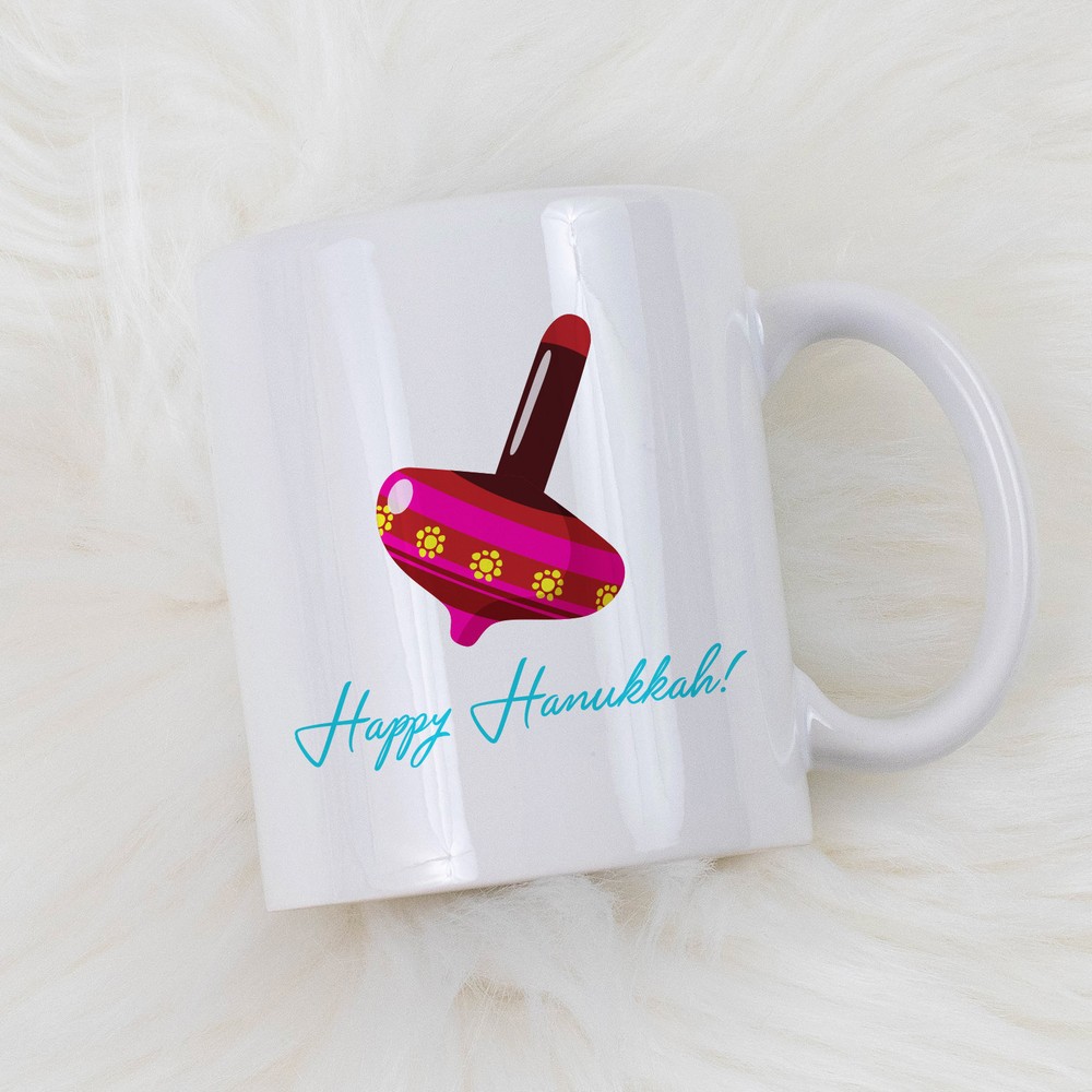 Hanukkah Dreidel Themed Coffee Mug for Holiday Cheer