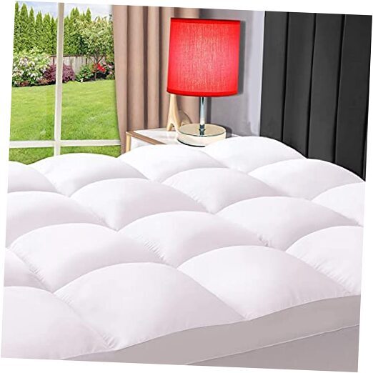 Cooling Mattress Topper for Back Pain, Extra Thick Mattress pad King White