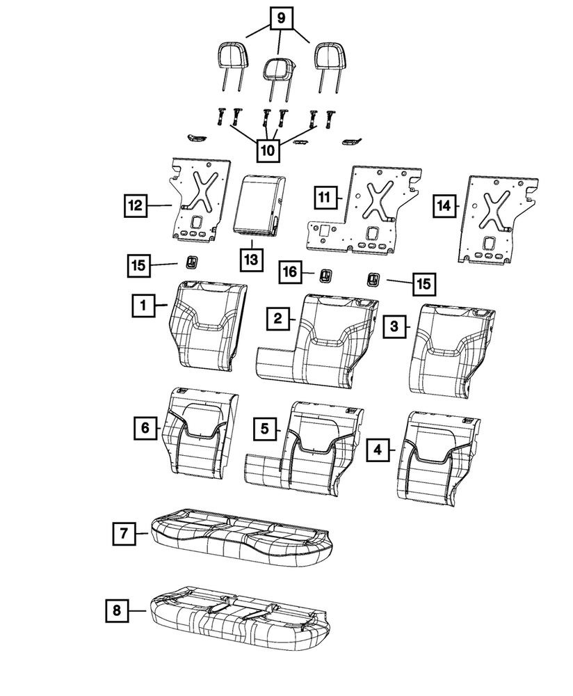 Genuine Mopar Rear Seat Cushion Cover 6SJ84U00AA