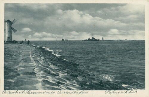 Ansichtskarte Swinemünde Osternothafen 1940 Hafeneinfahrt  (Nr.820)