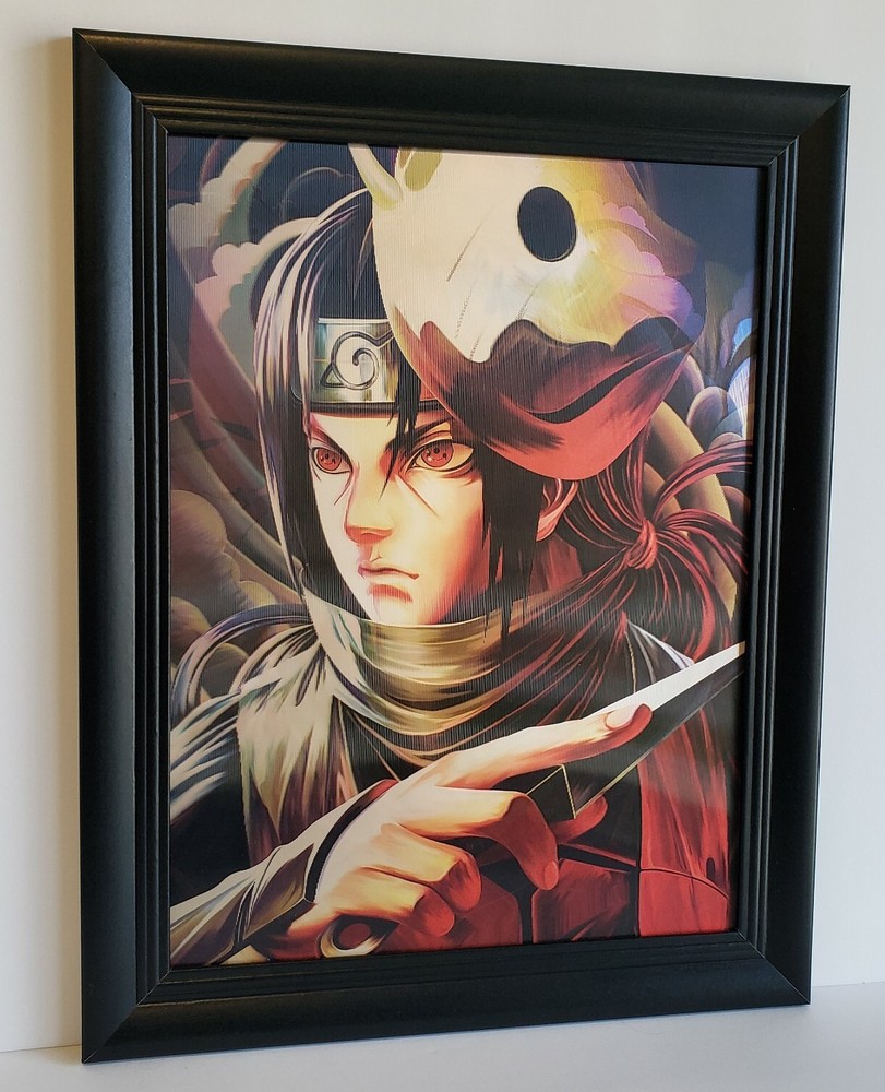 Itachi 3D Holographic Lenticular Poster WITH FRAME!!! Naruto Very Nice!