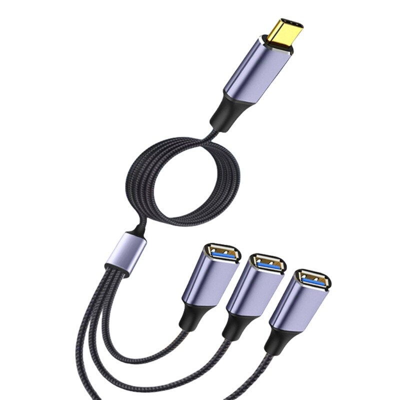 2/3 in 1 USB C OTG Adapter Type C to USB 2.0 Multi-Function Splitter Cable