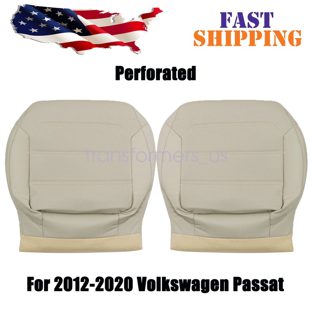 2012 to 2020 Fits For VW Passat Driver & Passenger Bottom Leather Seat Cover Tan