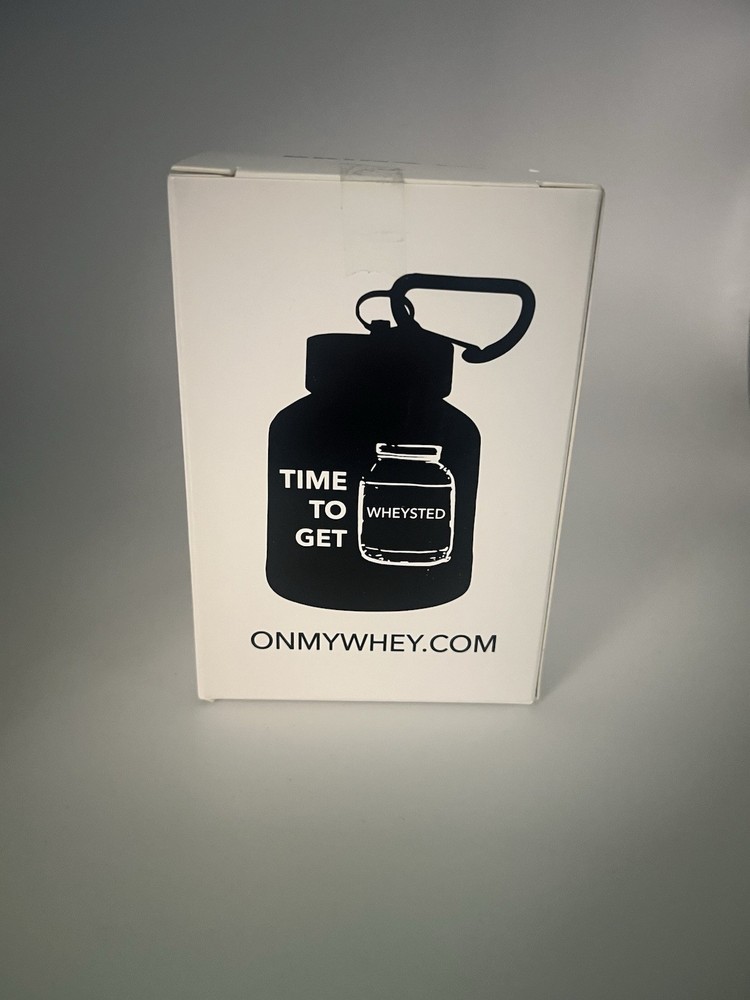 OnMyWhey Protein Powder Keychain Container with Carabiner Clip for On-the-Go Nutrition