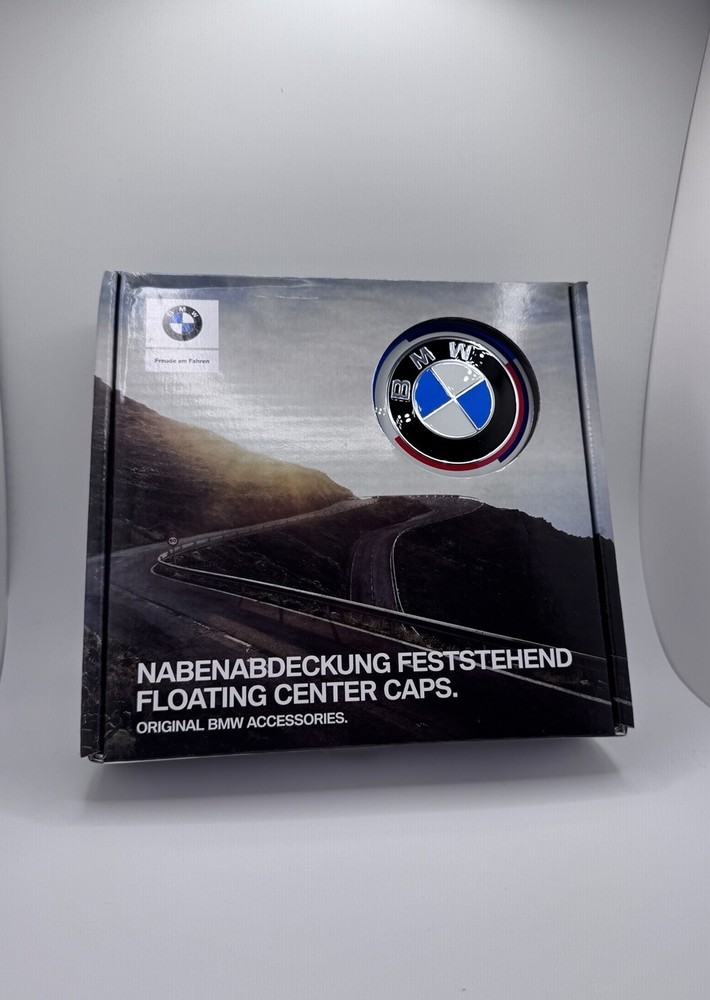 50th Anniversary 68mm FLOATING Wheel Center Caps for E and F series (PACK OF 4)
