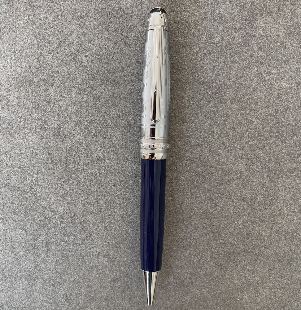 Deluxe Olympic Chamonix Deep Blue Silver 0.7mm Ballpoint Pen No Box