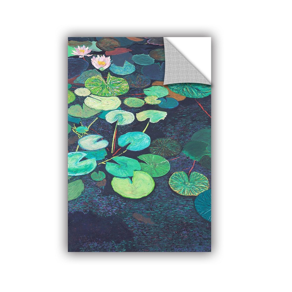ArtAppealz Allan Friedlander 'Pink Lilies' Removable Wall Green