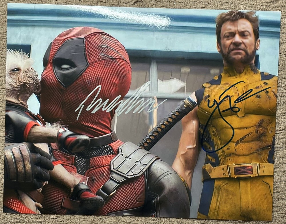 Ryan Reynolds and Hugh Jackman Signed Photo, 8.5x11, Deadpool and Wolverine, COA