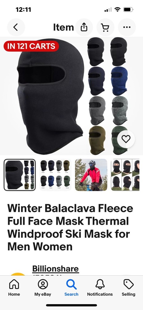 Thermal Windproof Fleece Balaclava Full Face Mask for Men & Women - Winter Ski Mask for Cold Weather Protection