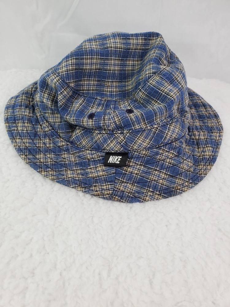 Vintage Nike Plaid Bucket Hat Mens Medium Golf Made In USA