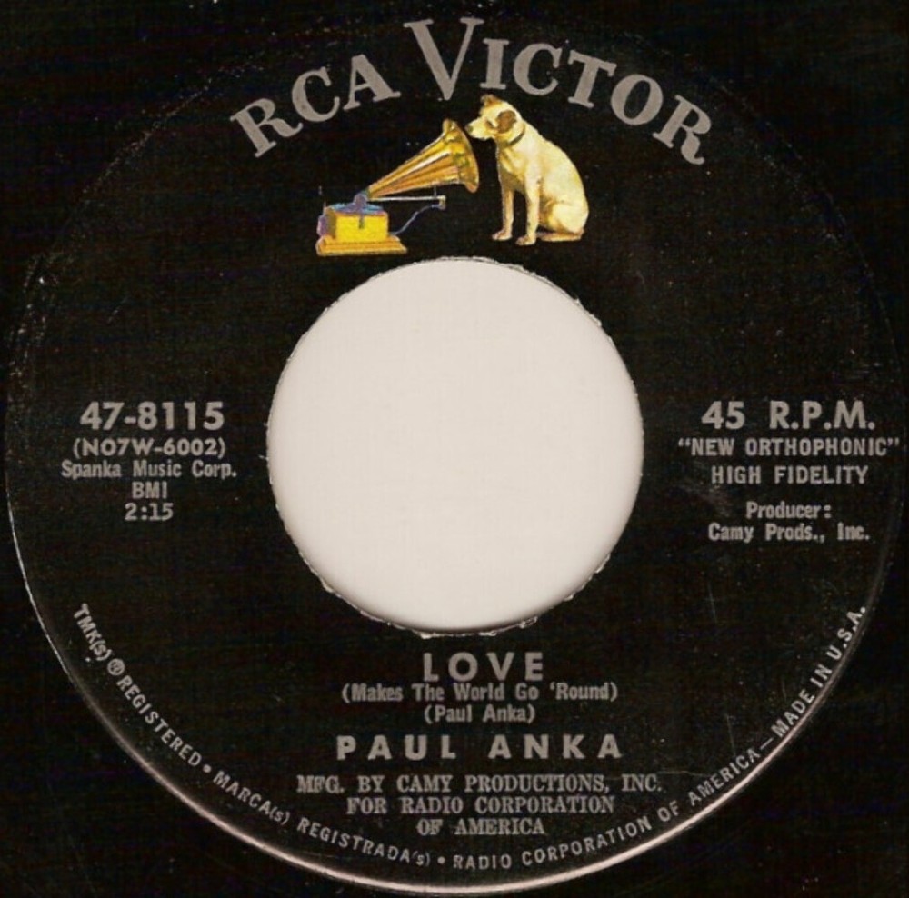 Paul Anka - Love (Makes The World Go 'Round) / Crying In The Wind (7