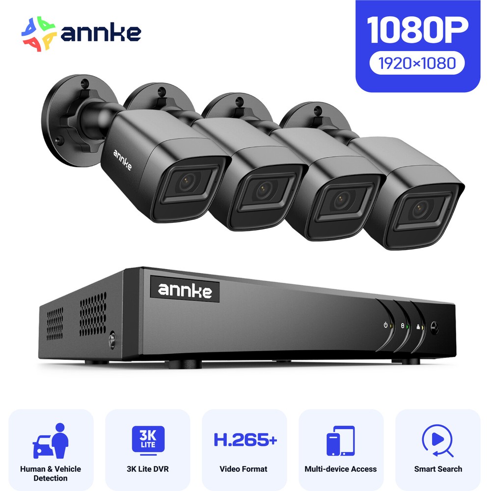 ANNKE 3K Lite 8CH DVR 1080P Home Security System with AI Human Detection