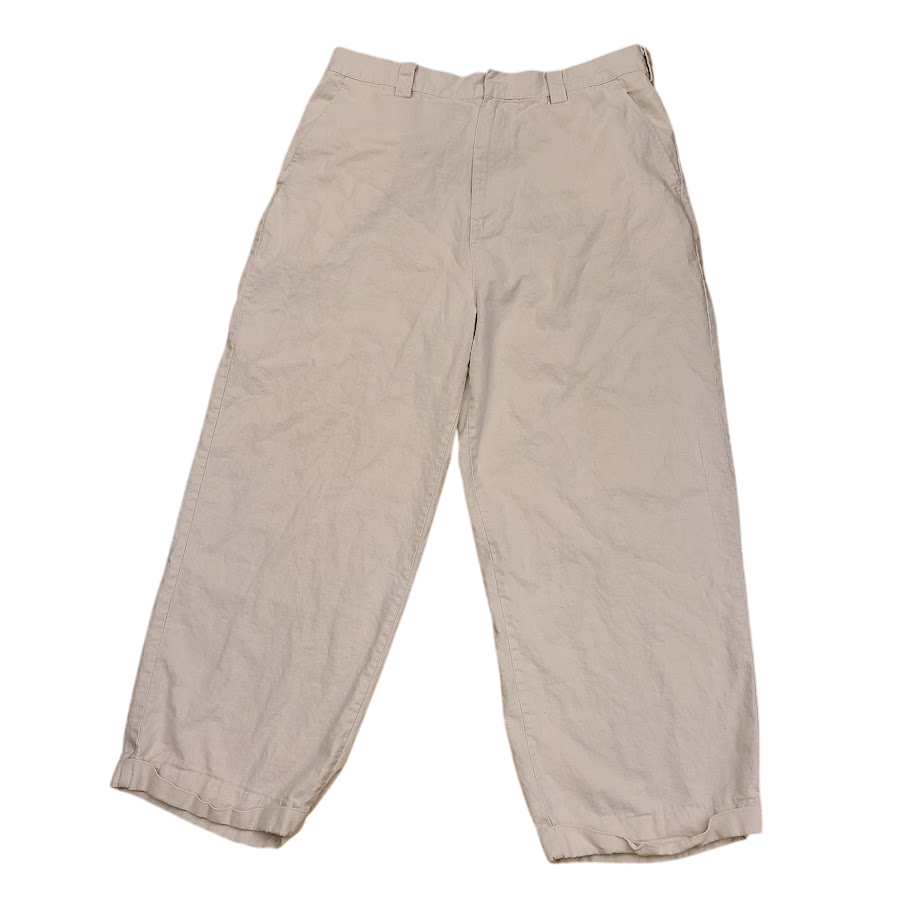 Pierre Garcia  Collection linen cotton pants men's 38x32 Cream/beige Lightweight