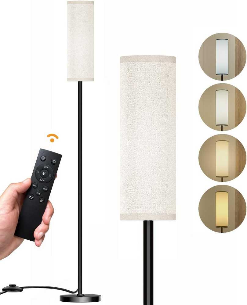Floor Lamp for Living Room Bedroom, Modern Floor Lamp with Remote,Stepless Dimma
