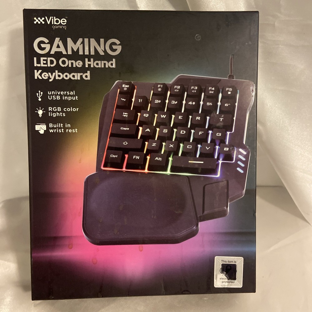 Vibe Gaming LED One-Handed Keyboard USB Universal Sealed New in Box NIB
