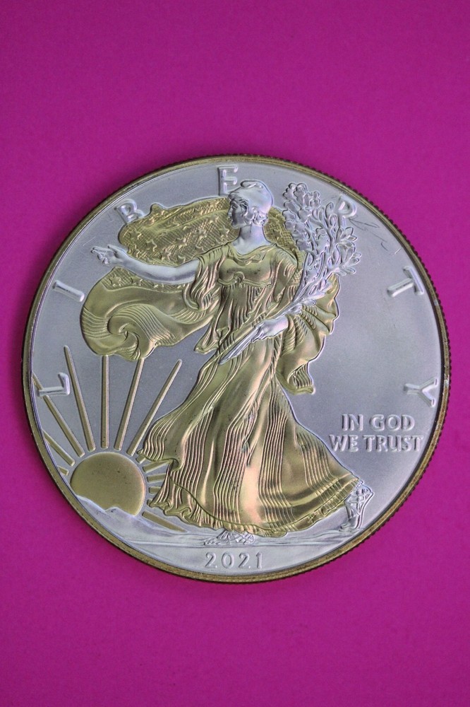 Colorized 2021 BU American Silver Eagle 1 Ounce .999 Fine Exact Coin Shown 135