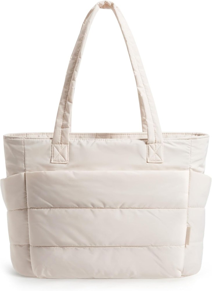 Lightweight Puffy Quilted Tote Bag for Women with Multiple Compartments by BAGSMART