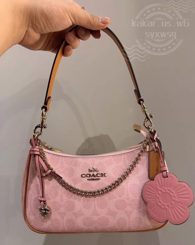COACH Signature Canvas Teri Pink Limited Edition Shoulder/Crossbody Bag