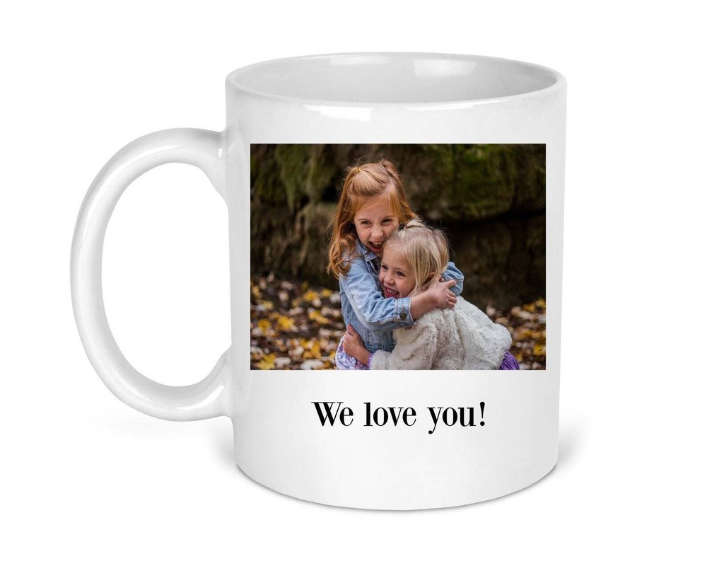 Add Your Photo Ceramic Coffee Mug Personalized Logo Cup Father's Day Gift Family